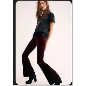 Free People Blank NYC Velvet Pull-On Flare Pants